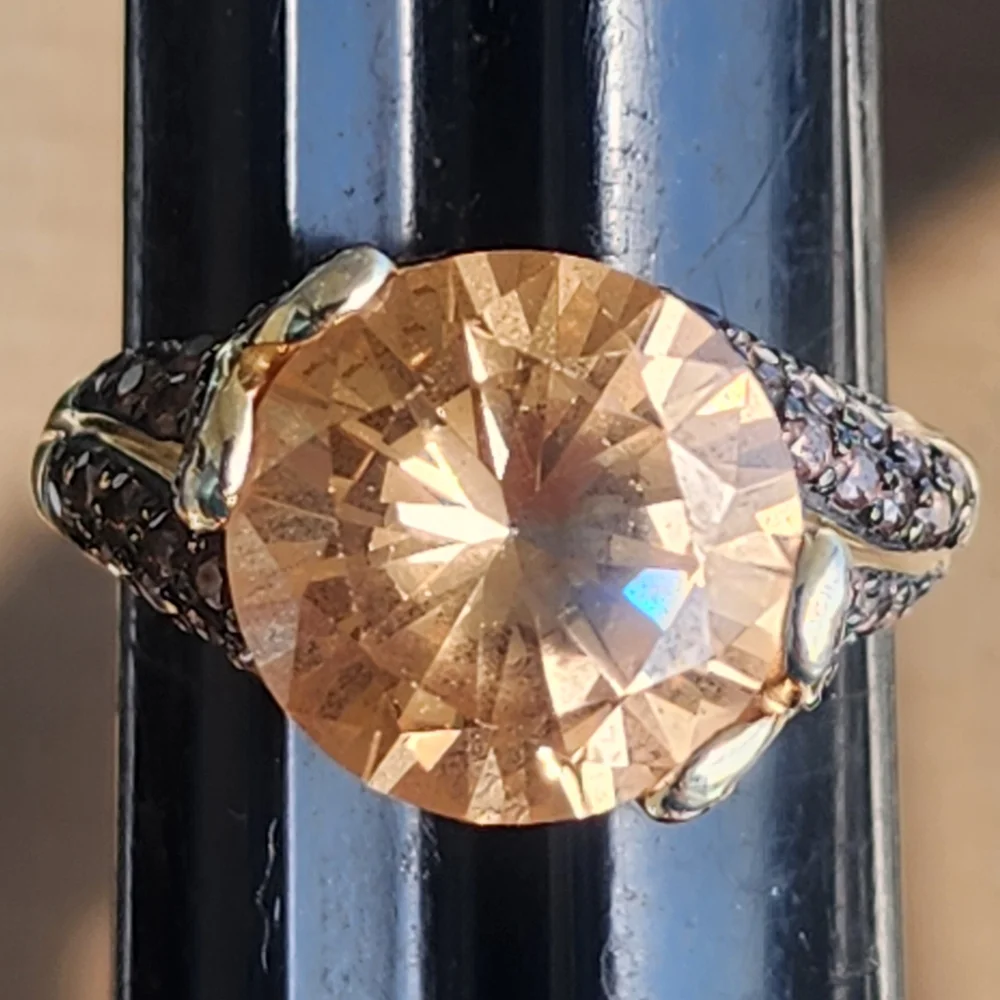 Bella Luce Simulate Champagne And Mocha Diamonds 18k Gold Over Sterling Silver